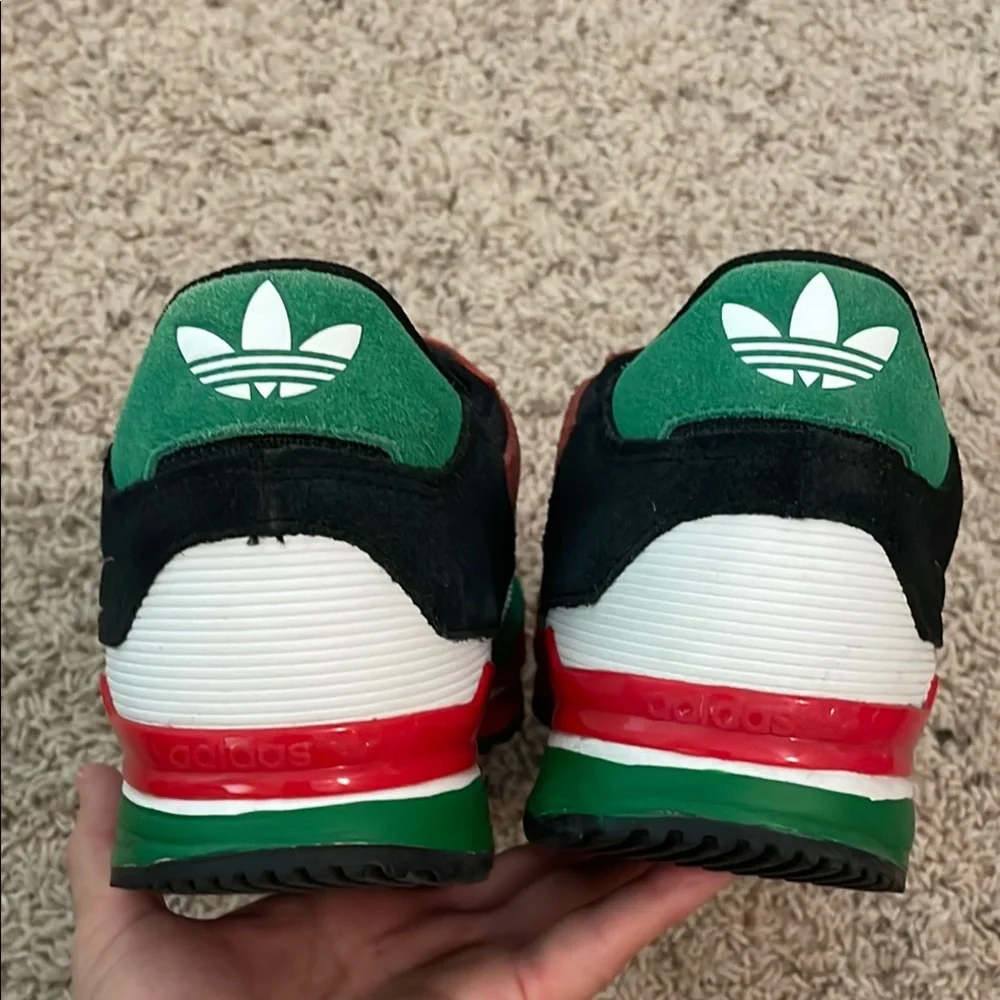 Adidas ZX750 Retro Red and Green Sneakers with Suede Mesh - Picture 5 of 9